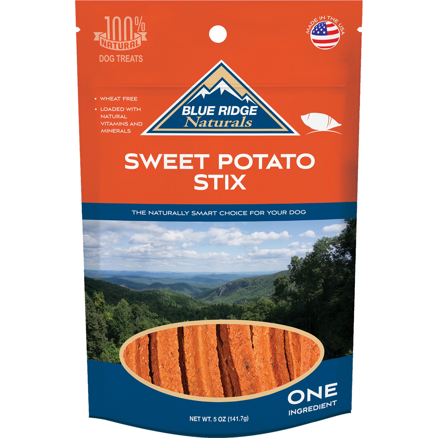 Blue Ridge Naturals Sweet Tater Jerky Stixs Dog Treats, 5-oz bag