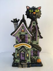 Blue Sky Clayworks Black Adoption Candle House Cat Figurine