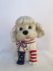 Blue Sky Clayworks Happy 4th of July Dog Figurine