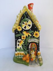 Blue Sky Clayworks Pumpkin Café Candle House Cat Figurine