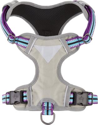 Show full view: Blueberry Pet 3M Multi-Colored Stripe Mesh Reflective Back Clip Dog Harness, Violet & Celeste, Large: 28.5 to 38.5-in chest slide 8 of 11