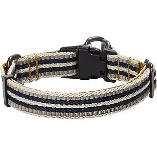Blueberry Pet 3M Multi-Colored Stripe Polyester Reflective Dog Collar, Olive & Blue-Gray, Small: 12 to 16-in neck, 5/8-in wide slide 2 of 6