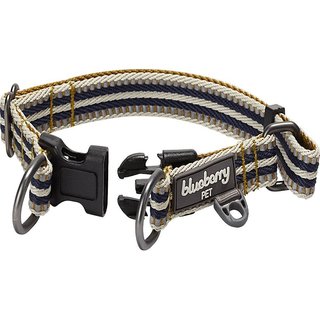 Blueberry Pet 3M Multi-Colored Stripe Polyester Reflective Dog Collar, Olive & Blue-Gray, Small: 12 to 16-in neck, 5/8-in wide slide 3 of 6