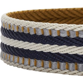 Blueberry Pet 3M Multi-Colored Stripe Polyester Reflective Dog Collar, Olive & Blue-Gray, Small: 12 to 16-in neck, 5/8-in wide slide 4 of 6