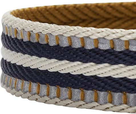 Show full view: Blueberry Pet 3M Multi-Colored Stripe Polyester Reflective Dog Collar, Olive & Blue-Gray, Small: 12 to 16-in neck, 5/8-in wide slide 4 of 8