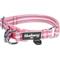 Show in main carousel: Blueberry Pet 3M Multi-Colored Stripe Polyester Reflective Dog Collar, Pink & White, Medium: 14.5 to 20-in neck, 3/4-in wide slide 1 of 7