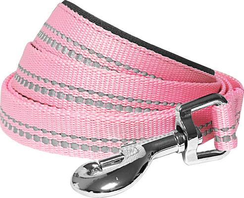 Show full view: Blueberry Pet 3M Pastel Polyester Reflective Dog Leash, Baby Pink, Large: 4-ft long, 1-in wide slide 3 of 6