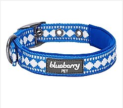 Blueberry Pet 3M Reflective Pattern Dog Collar, Palace Blue, Small: 9 to 12.5-in neck, 5/8-in wide