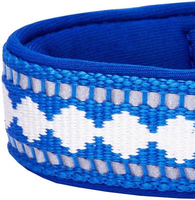 Show full view: Blueberry Pet 3M Reflective Pattern Dog Collar, Palace Blue, Small: 9 to 12.5-in neck, 5/8-in wide slide 5 of 8