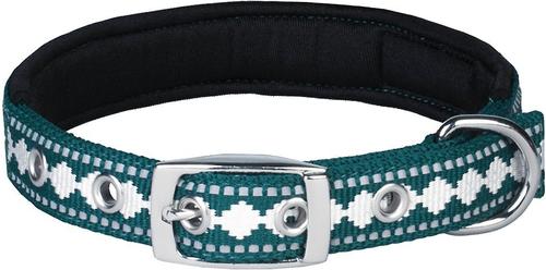 Show full view: Blueberry Pet 3M Reflective Pattern Dog Collar, Teal Blue, Medium: 13 to 16.5-in neck, 3/4-in wide slide 2 of 8