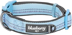 Blueberry Pet 3M Spring Pastel Polyester Reflective Dog Collar, Misty Blue, Small: 12 to 16-in neck, 5/8-in wide