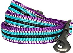 Blueberry Pet 3M Striped Polyester Reflective Dog Leash, Violet & Celeste, Small: 5-ft long, 5/8-in wide slide 2 of 5