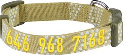 Blueberry Pet Artisan Crochet Inspired Endless Squares Personalized Dog Collar, Medium: 14.5 to 20-in neck 3/4-in wide