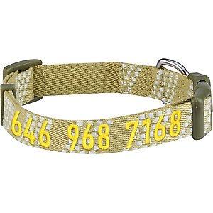Blueberry Pet Artisan Crochet Inspired Endless Squares Personalized Dog Collar, Medium: 14.5 to 20-in neck 3/4-in wide