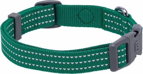 Show full view: Blueberry Pet Back to Basics Polyester Reflective Dog Collar & Leash Set, Dark Green, Large: 4-ft long, 1-in wide slide 3 of 6