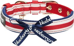 Blueberry Pet Bon Voyage Sea Lover Dog Collar, Horizontal Red Stripes, Large: 17 to 20.5-in neck