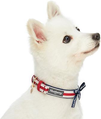 Show full view: Blueberry Pet Bon Voyage Sea Lover Dog Collar, Horizontal Red Stripes, Large: 17 to 20.5-in neck slide 3 of 6