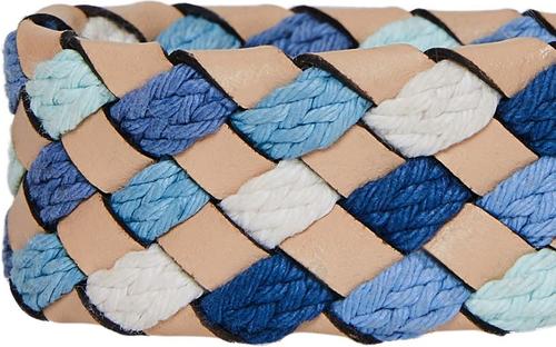 Show full view: Blueberry Pet Braided Genuine Leather & Polyester Webbing Dog Collar, Blue, Large: 18 to 22-in neck, 1-in wide slide 7 of 8