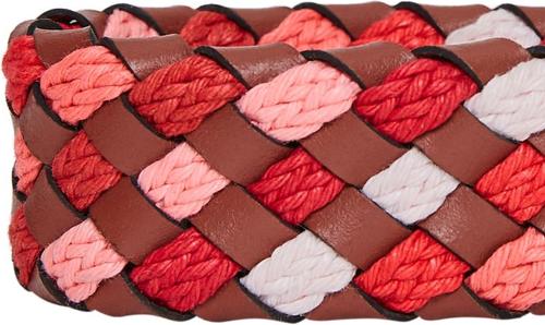 Show full view: Blueberry Pet Braided Genuine Leather & Polyester Webbing Dog Collar, Red, Medium: 15 to 18-in neck, 1-in wide slide 7 of 8