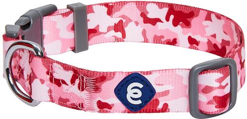 Show full view: Blueberry Pet Camouflage Personalized Dog Collar, Pink, Small: 12 to 16-in neck, 5/8-in wide slide 4 of 7
