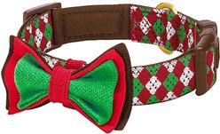 Blueberry Pet Christmas Party Fair Isle Polyester Dog Collar, Small: 12 to 16-in neck, 5/8-in wide slide 1 of 5