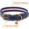 Show in main carousel: Blueberry Pet Classic Leather Striped Dog Collar, Navy, White & Red, Large slide 4 of 11