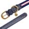 Show in main carousel: Blueberry Pet Classic Leather Striped Dog Collar, Navy, White & Red, Large slide 6 of 11