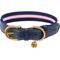 Show in main carousel: Blueberry Pet Classic Leather Striped Dog Collar, Navy, White & Red, Small slide 1 of 11