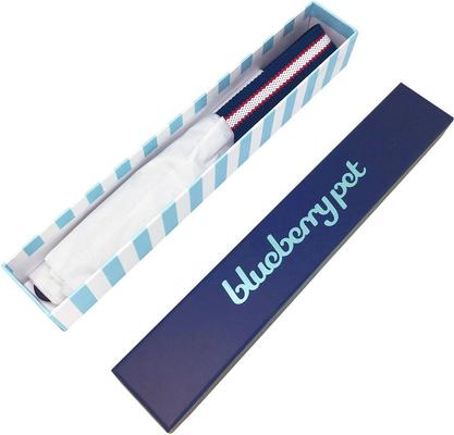 Show full view: Blueberry Pet Classic Leather Striped Dog Collar, Navy, White & Red, Small slide 7 of 11