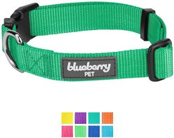 Blueberry Pet Classic Solid Nylon Dog Collar, Emerald, Small: 12 to 16-in neck, 5/8-in wide slide 1 of 5