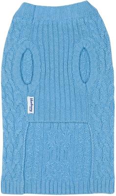 Show full view: Blueberry Pet Classic Wool Blend Cable Knit Pullover Personalized Dog Sweater, Alaskan Blue, 16-in slide 4 of 7