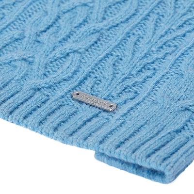 Show full view: Blueberry Pet Classic Wool Blend Cable Knit Pullover Personalized Dog Sweater, Alaskan Blue, 16-in slide 5 of 7
