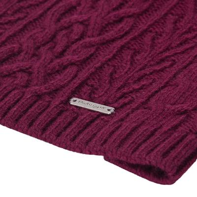 Show full view: Blueberry Pet Classic Wool Blend Cable Knit Pullover Personalized Dog Sweater, Burgundy, 18-in slide 5 of 7