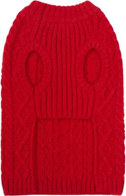 Blueberry Pet Classic Wool Blend Cable Knit Pullover Personalized Dog Sweater