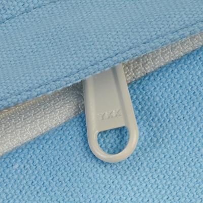 Show full view: Blueberry Pet Color-Block Canvas Bolster Dog Bed with Removable Cover, Blue/Beige, Medium slide 7 of 10