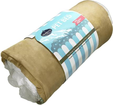 Show full view: Blueberry Pet Color-Block Microsuede Bolster Dog Bed with Removable Cover, Blue/Beige, Small slide 7 of 10