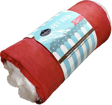 Show full view: Blueberry Pet Color-Block Microsuede Bolster Dog Bed with Removable Cover, Tango Red/Beige, Small slide 8 of 11