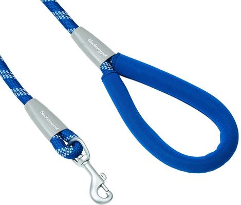 Show full view: Blueberry Pet Durable Diagonal Striped Rope Polyester Dog Leash, 4-ft long, 1/2-in wide, Blue slide 3 of 3