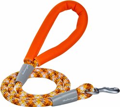 Blueberry Pet Durable Diagonal Striped Rope Polyester Dog Leash, 4-ft long, 1/2-in wide, Orange