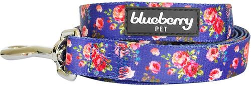 Show full view: Blueberry Pet Durable Scent Inspired Rose Print Dog Leash, Large: 4-ft long, 1-in wide slide 3 of 6
