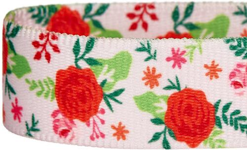 Show full view: Blueberry Pet Essentials Garden Floral Personalized Dog Collar, Baby Pink, Medium: 14.5 to 20-in neck 3/4-in wide slide 4 of 6