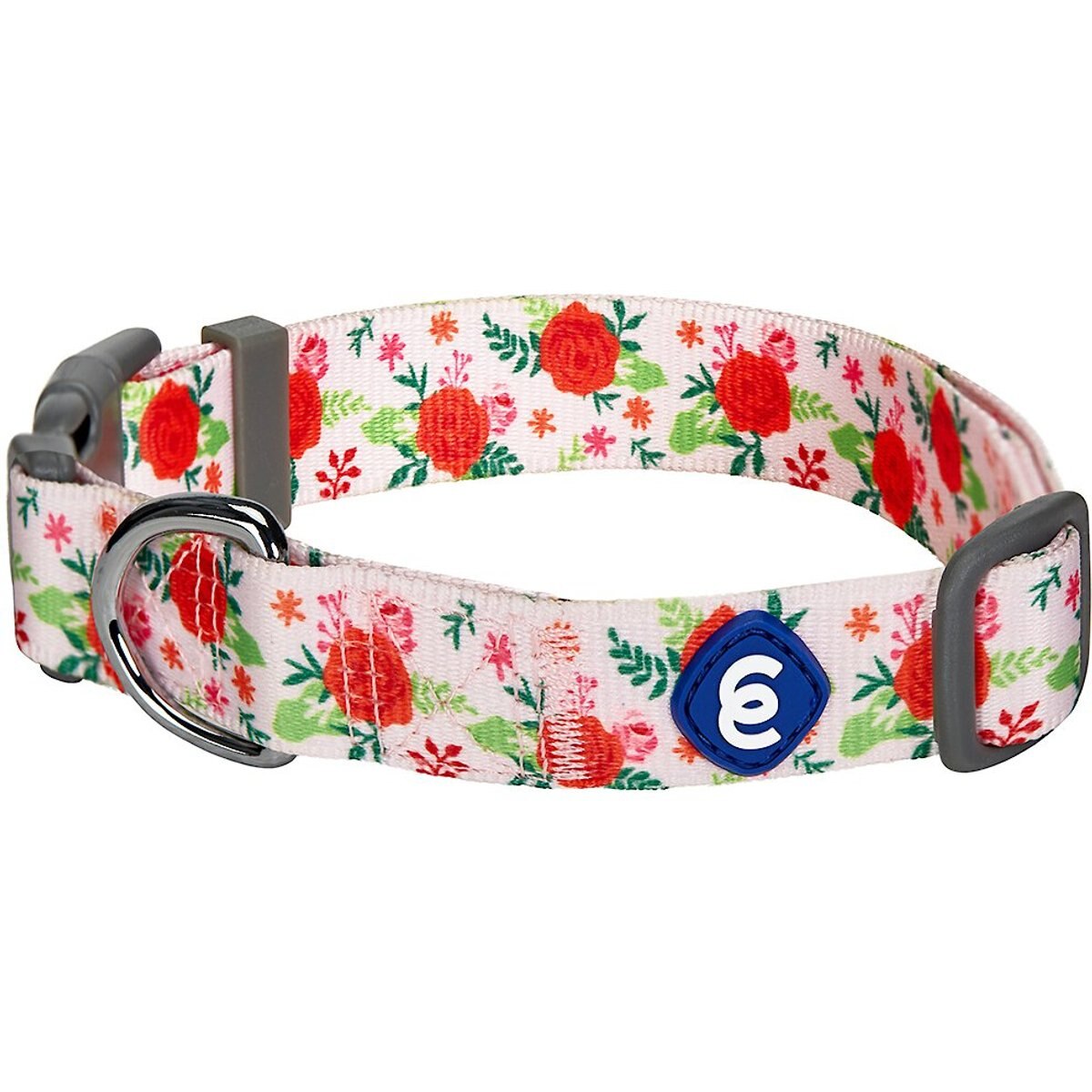 Blueberry Pet Essentials Spring Scent Inspired Garden Floral Adjustable Dog Collar, Baby Pink, Small: 12 to 16-in neck