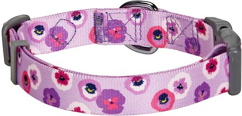 Show full view: Blueberry Pet Essentials Spring Scent Inspired Garden Floral Adjustable Dog Collar, Light Purple, Small: 12 to 16-in neck slide 4 of 6