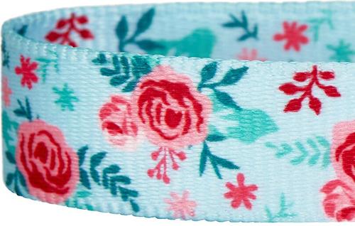 Show full view: Blueberry Pet Essentials Spring Scent Inspired Garden Floral Adjustable Dog Collar, Pastel Blue, Medium: 14.5 to 20-in neck slide 4 of 5
