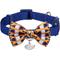 Show in main carousel: Blueberry Pet Fish Print Handmade Breakaway Bow Tie Personalized Cat Collar, Small: 9 to 13-in neck, 3/8-in wide slide 2 of 10