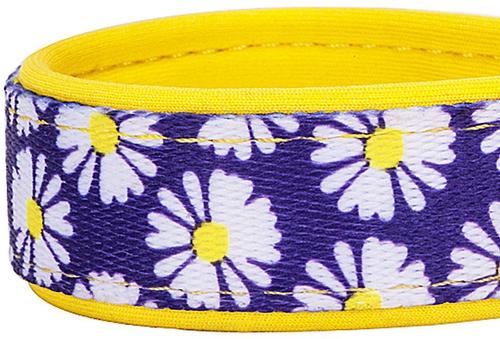 Show full view: Blueberry Pet Floral Prints Polyester Dog Collar, Daisy, Medium: 14.5 to 20-in neck, 3/4-in wide slide 4 of 7