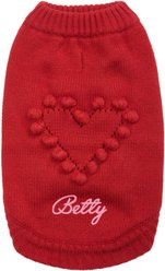 Blueberry Pet for Love of Pets Heart Designer Personalized Dog Sweater, 10-in