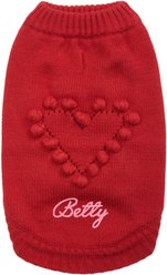 Blueberry Pet for Love of Pets Heart Designer Personalized Dog Sweater, 12-in