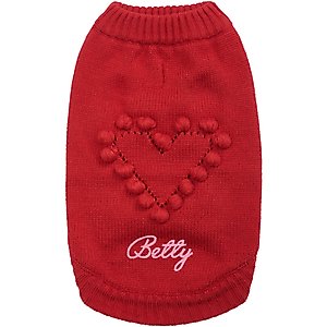 Blueberry Pet for Love of Pets Heart Designer Personalized Dog Sweater, 12-in