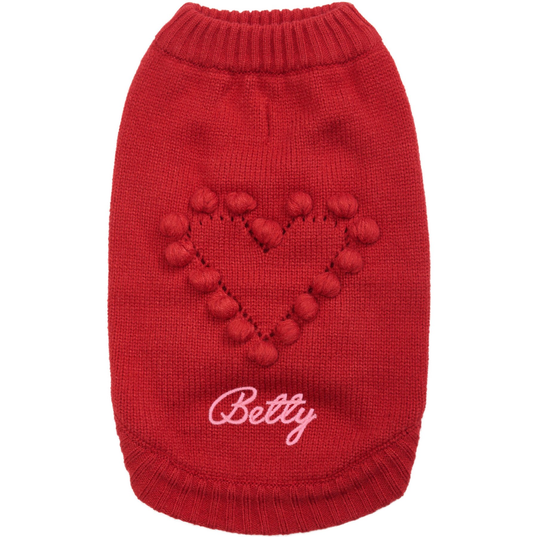 Blueberry Pet for Love of Pets Heart Designer Personalized Dog Sweater, 14-in
